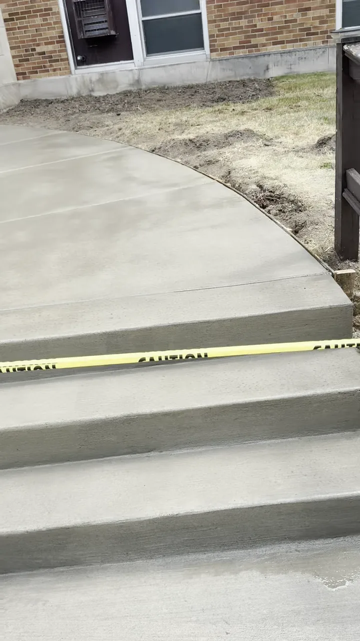 Video of a concrete walkway project